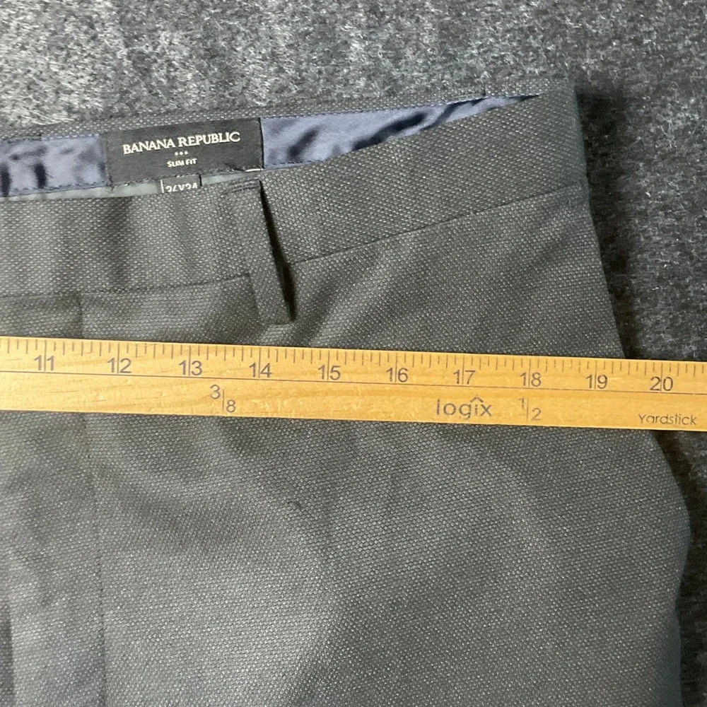 Banana Republic Dress Pants Mens 36x32 Charcoal Slim Fit Minimalist Classic